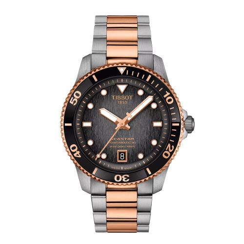 Tissot T120.807.22.051.01 : Seastar 1000 Powermatic 80 40 Stainless Steel - Rose Gold / Grey / Bracelet