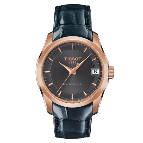 Tissot T035.207.36.061.00 : Couturier Powermatic 80 32 Rose Gold PVD / Grey / Strap