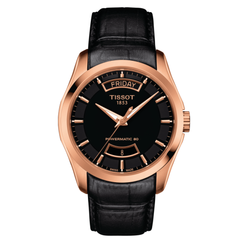 Tissot T035.407.36.051.01 : Couturier Powermatic 80 39 Rose Gold PVD / Black / Strap