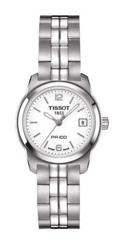 Tissot T049.210.11.017.00 : PR 100 Quartz 24.5 Stainless Steel / White / Bracelet