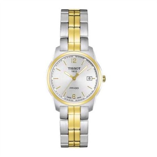 Tissot T049.210.22.037.00 : PR 100 Quartz 24.5 Stainless Steel / Yellow Gold PVD / Silver / Bracelet