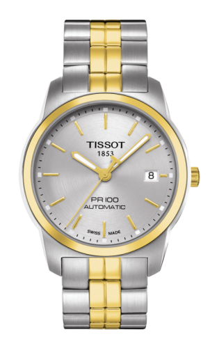 Tissot T049.407.22.031.00 : PR 100 Automatic 38 Stainless Steel / Yellow Gold PVD / Silver / Bracelet