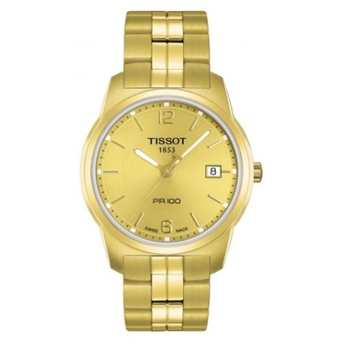 Tissot T049.410.33.027.00 : PR 100 Quartz 38 Yellow Gold PVD / Champagne / Bracelet