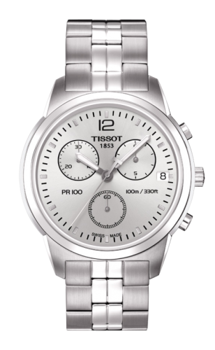Tissot T049.417.11.037.00 : PR 100 Chronograph Quartz 38 Stainless Steel / Silver / Bracelet