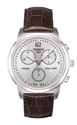 Tissot T049.417.16.037.00 : PR 100 Chronograph Quartz 38 Stainless Steel / Silver / Strap