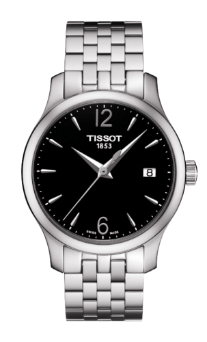 Tissot T063.210.11.057.00 : Tradition Lady Stainless Steel / Black / Bracelet
