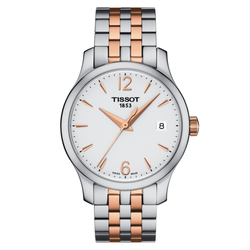 Tissot T063.210.22.037.01 : Tradition Lady Stainless Steel - Rose GOld/ Silver / Bracelet
