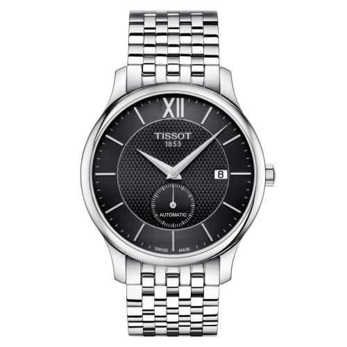 Tissot T063.428.11.058.00 : Tradition Automatic Small Second Stainless Steel / Black / Bracelet