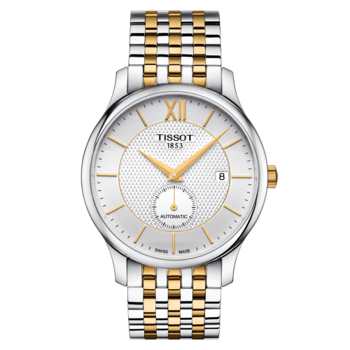 Tissot T063.428.22.038.00 : Tradition Automatic Small Second Bicolor / Silver / Bracelet