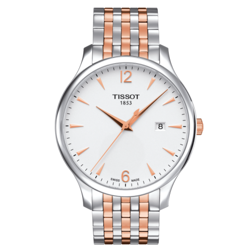 Tissot T063.610.22.037.01 : Tradition Stainless Steel - Rose Gold / Silver