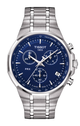 Tissot T077.417.11.041.00 : PRX Chronograph Quartz Stainless Steel / Blue