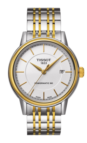 Tissot T085.407.22.011.00 : Carson Powermatic 80 Two Tone / White / Bracelet