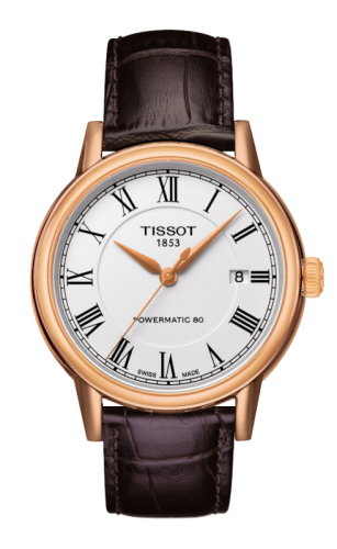 Tissot T085.407.36.013.00 : Carson Powermatic 80 Rose PVD / White Roman