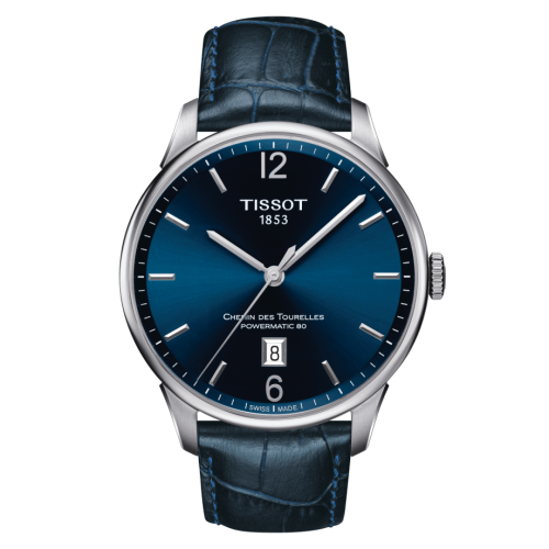 Tissot T099.407.16.047.00 : Chemin Des Tourelles Powermatic 80 42 Stainless Steel / Blue / Strap