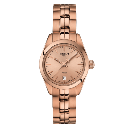 Tissot T101.010.33.451.00 : PR 100 Quartz 25 Rose Gold PVD / Champagne / Bracelet