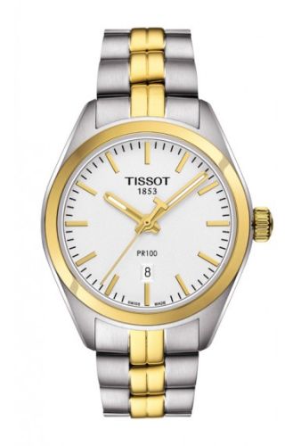 Tissot T101.210.22.031.00 : PR 100 Quartz 33 Stainless Steel / Yellow Gold PVD / Silver / Bracelet