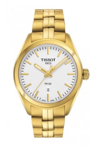 Tissot T101.210.33.031.00 : PR 100 Quartz 33 Yellow Gold PVD / Silver / Bracelet