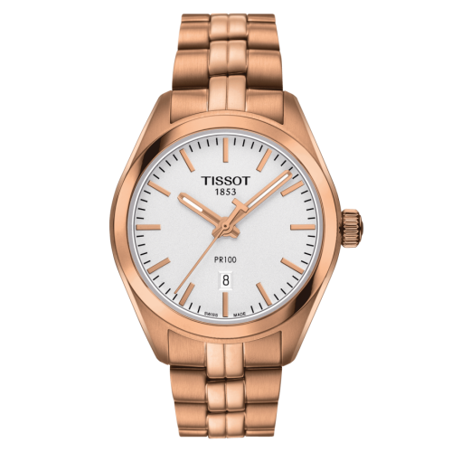 Tissot T101.210.33.031.01 : PR 100 Quartz 33 Rose Gold PVD / Silver / Bracelet