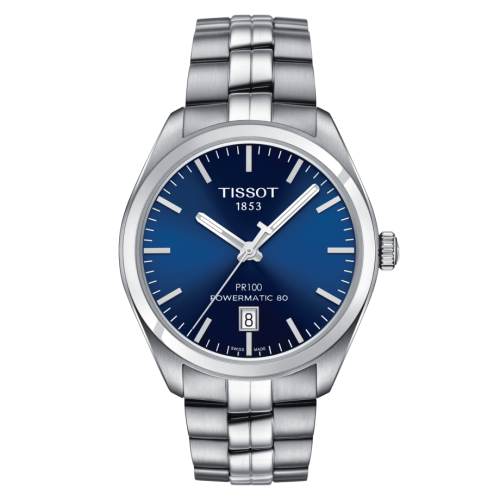 Tissot T101.407.11.041.00 : PR 100 Powermatic 80 39 Stainless Steel / Blue / Bracelet