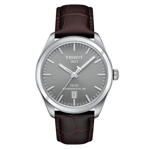 Tissot T101.407.16.071.00 : PR 100 Powermatic 80 39 Stainless Steel / Grey / Strap