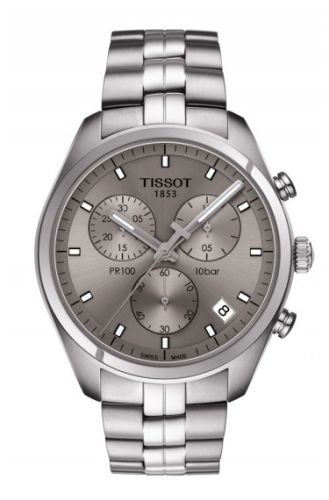 Tissot T101.417.11.071.00 : PR 100 Chronograph Quartz 41 Stainless Steel / Silver / Bracelet
