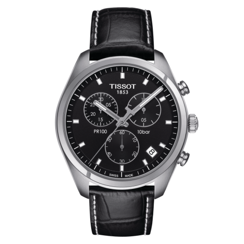 Tissot T101.417.16.051.00 : PR 100 Chronograph Quartz 41 Stainless Steel / Black / Strap
