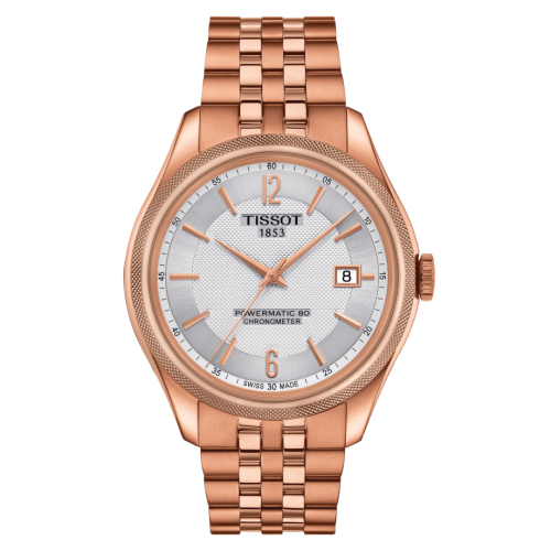 Tissot T108.408.33.037.00 : Ballade Powermatic 80 41 Rose Gold PVD / Silver / Bracelet