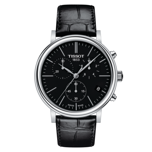 Tissot T122.417.16.051.00 : Carson Premium Chronograph Quartz 41 Stainless Steel / Black / Bracelet
