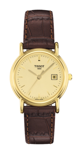 Tissot T71.3.129.21 : Carson Quartz 26.8 Yellow Gold / Champagne / Strap