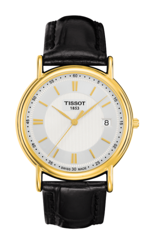 Tissot T71.3.429.61 : Carson Quartz 33.7 Yellow Gold / Silver / Strap