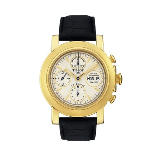 Tissot T71.3.441.31 : T-Lord Chronograph Automatic Yellow Gold / Silver / Strap