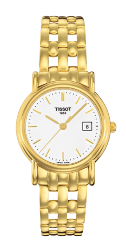 Tissot T73.3.131.11 : Carson Quartz 27 Yellow Gold / White / Bracelet