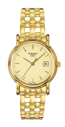 Tissot T73.3.131.21 : Carson Quartz 27 Yellow Gold / Champagne / Bracelet