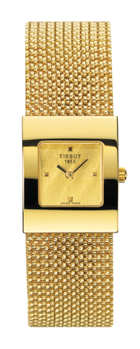 Tissot T73.3.321.21 : Bellflower Square Yellow Gold / Champagne / Bracelet
