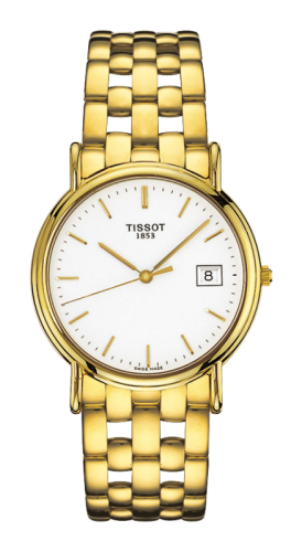Tissot T73.3.413.11 : Carson Quartz 33.6 Yellow Gold / White / Bracelet