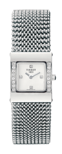 Tissot T74.5.308.36 : Bellflower Square White Gold / Diamond / Silver / Bracelet