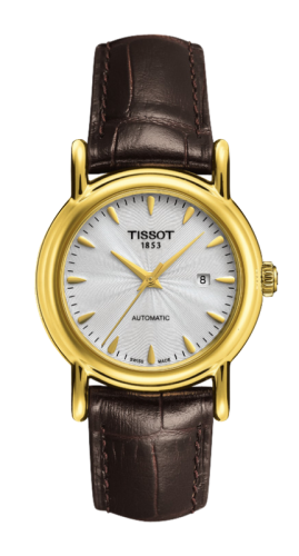 Tissot T907.007.16.031.00 : Carson Automatic 29.7 Yellow Gold / Silver / Strap