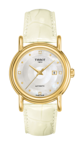 Tissot T907.007.16.106.01 : Carson Automatic 29.7 Yellow Gold / MOP / Strap