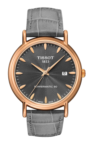 Tissot T907.407.76.081.00 : Carson Powermatic 80 40 Rose Gold / Grey / Strap