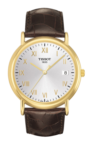 Tissot T907.410.16.033.00 : Carson Quartz 40 Yellow Gold / Silver / Strap