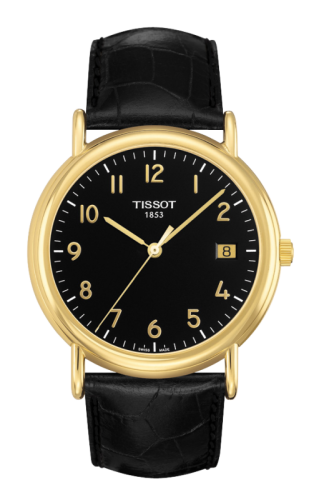 Tissot T907.410.16.052.00 : Carson Quartz 40 Yellow Gold / Black / Strap