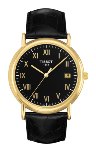 Tissot T907.410.16.053.00 : Carson Quartz 40 Yellow Gold / Black / Strap