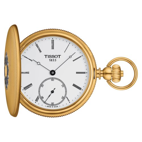Tissot T867.405.39.013.00 : Savonnette Mechanical PVD Gold / White - Roman