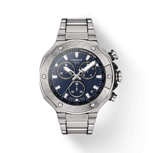 Tissot T141.417.11.041.00 : T-Race Chronograph Stainless Steel / Blue / Bracelet