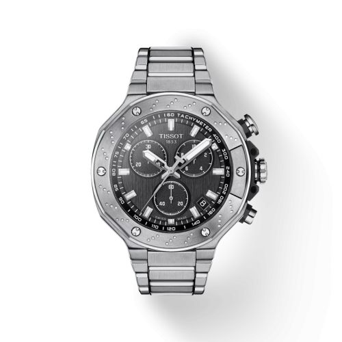 Tissot T141.417.11.051.01 : T-Race Chronograph Stainless Steel / Black / Bracelet