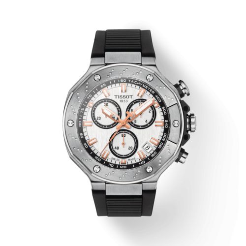 Tissot T141.417.17.011.00 : T-Race Chronograph Stainless Steel / Silver / Rubber