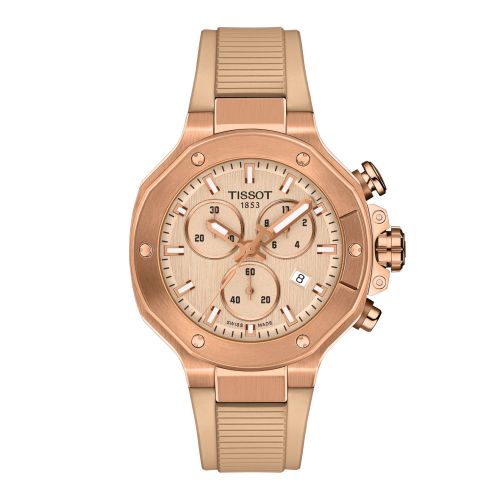 Tissot T141.817.37.501.00 : T-Race Chronograph 38 Carnation Gold / Nude
