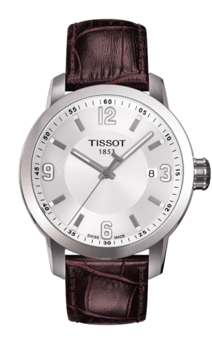 Tissot T055.410.16.017.01 : PRC 200 Quartz Silver Brown Leather
