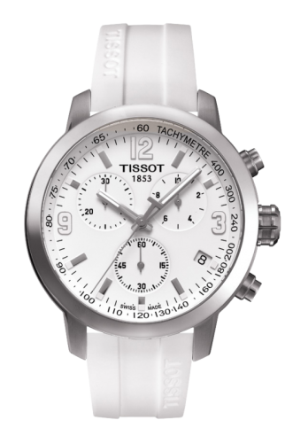 Tissot T055.417.17.017.00 : PRC 200 Quartz Chronograph White Rubber