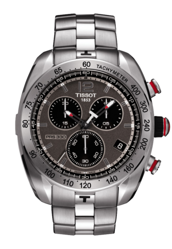 Tissot T076.417.11.067.00 : PRS 330 Quartz Chronograph 44 Stainless Steel / Grey / Bracelet